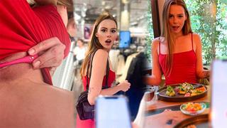 Не смогла удержаться, решила зайти в примерочную, чтобы кончить