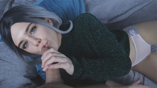 Он кончает как только я сажусь на его член
