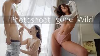 Горячая фитнес-модель трахается во время настоящей фотосессии
